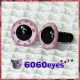 1 Pair Pink Polka Dots Painted Safety Eyes
